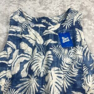 NWT RipSkirt Hawaii Women's Medium Shift Dress Blue White Tropical Palm Leaf